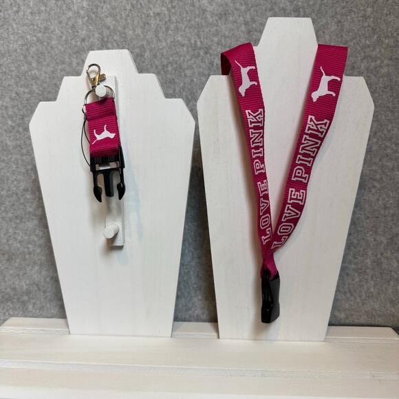 5 VS Love Pink Lanyards Keychain Combo ID Holder NWOT 19" Work School Themepark - Picture 3 of 9
